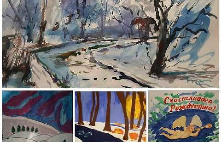 Конкурс рисунков:"Зимний пейзаж" 